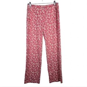 J. McLaughlin women's Catalina Cloth pink and white block athleisure pants sizeM